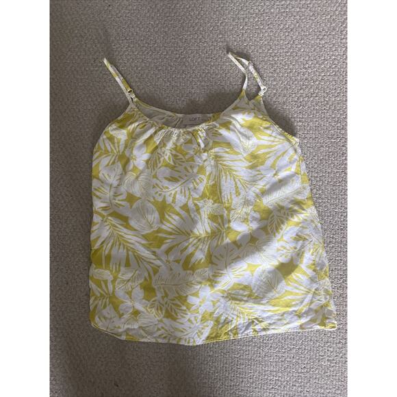 Loft Petites Yellow Floral Sleeveless Tank Size XSP - Picture 1 of 4